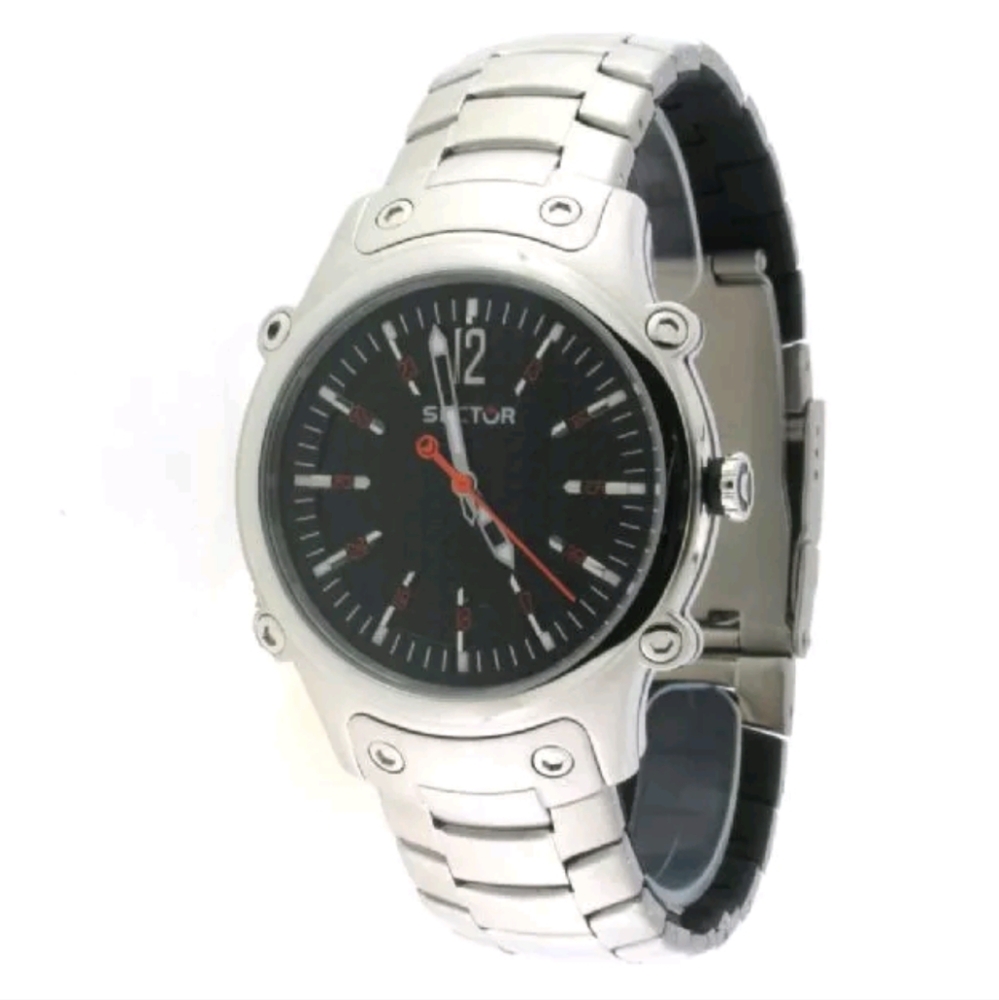 SECTOR 3253404025 Watch Men's 400 Slim Black Dial Stainless Steel Bracelet Watch